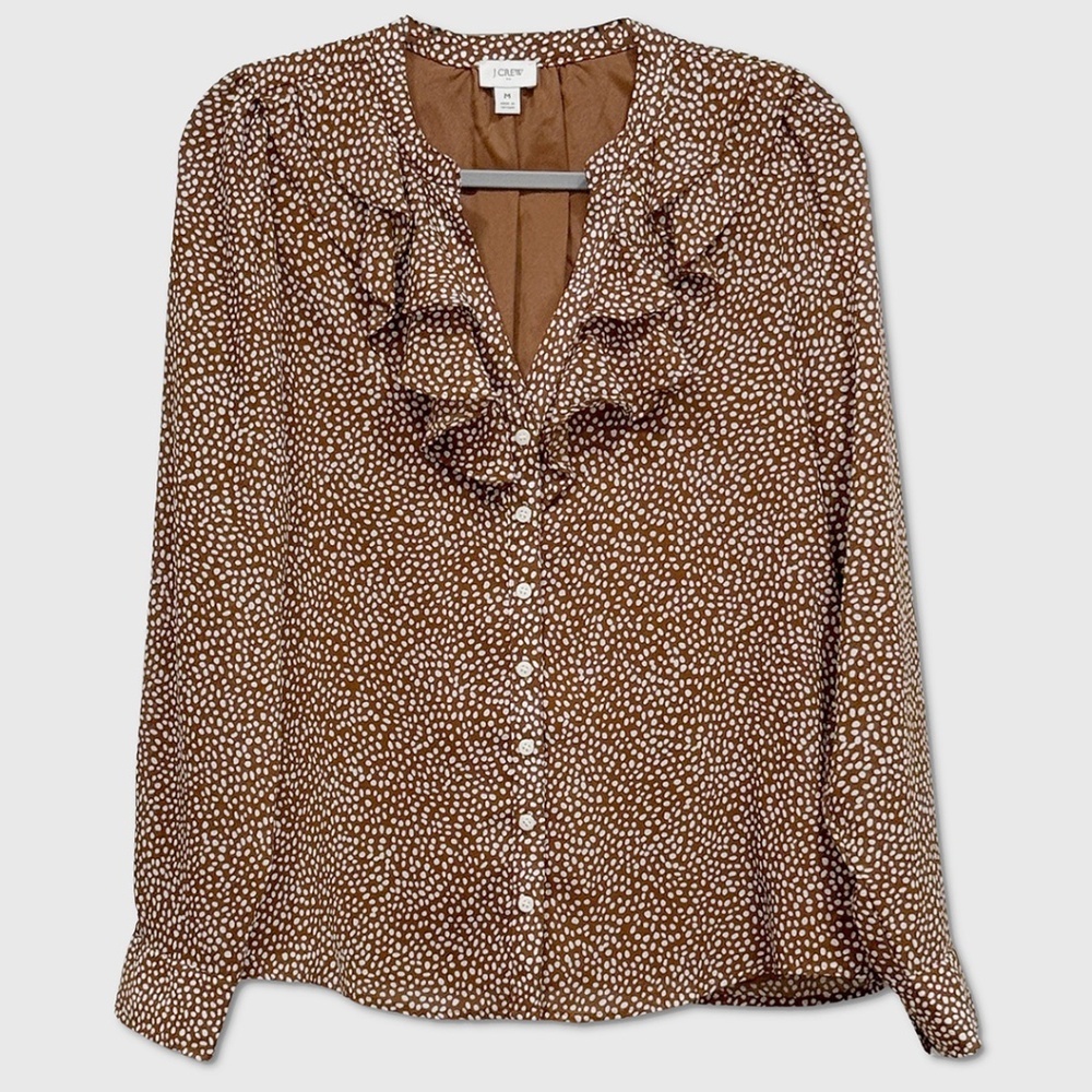 J. Crew Skirt & Blouse / Top - Womens Size Medium Rust / White - #46360-A7